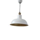 Rys Retro Metal Dekoratif Beyaz İçi Gold Eskitme Duylu Tekli Sarkıt Avize Çap:30 Cm