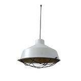 Rys Retro Metal Dekoratif Beyaz İçi Gold Kafesli Tekli Sarkıt Avize Çap:30 Cm