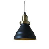 Rys Retro Metal Dekoratif Metal Siyah İçi Gold Kafe Mutfak Rustik Sarkıt Avize Çap:17 Cm