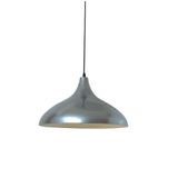 Rys Retro Metal Dekoratif Rustik Kafe Mutfak Aydınlatma Krom İçi Beyaz Sarkıt Avize Çap:35 Cm