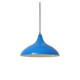Rys Retro Metal Dekoratif Rustik Kafe Mutfak Aydınlatma Mavi İçi Beyaz Sarkıt Avize Çap:35 Cm