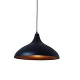 Rys Retro Metal Dekoratif Rustik Kafe Mutfak Aydınlatma Siyah İçi Bakır Sarkıt Avize Çap:35 Cm