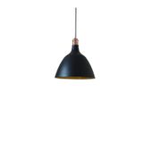 Rys Retro Metal Dekoratif Siyah İçi Gold Bakır Duylu Tekli Sarkıt Avize Çap:28 Cm