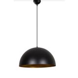 Rys Retro Metal Dekotatif Siyah İçi Gold Dekoratif Tekli Saklıt Avize Çap:30 Cm