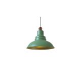 Rys Retro Metal Mat Su Yeşili Bakır Duylu Dekoratif Rustik Metal Sarkıt Avize Çap:30 Cm
