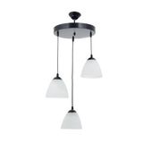 Rys Retro Metal Opal Camlı 3 Lü Dekoratif Modern Sarkıt Avize Çap:30 Cm