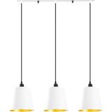 Rys Retro Metal Rustik Dekoratif 3 Lü Masa Üstü Sıralı Sarkıt Avize Genişlik 60 cm - Beyaz