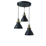 Rys Retro Metal Siyah 3 Lü Dekoratif Rustik Sarkıt Avize Çap:30 Cm