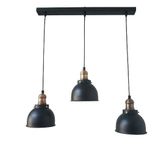 Rys Retro Metal Siyah Dekoratif 3 Lü Masa Üstü Sıralı Rustik Sarkıt Avize En:60 Cm