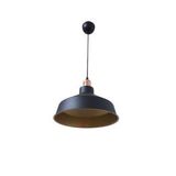 Rys Retro Metal Siyah Dekoratif Bakır Duylu Siyah İçi Gold Mutfak Avize Çap:30 Cm