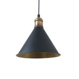 Rys Retro Metal Siyah İçi Gold Dekoratif Tekli Rustik Sarkıt Avize Çap:17 Cm