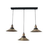 Rys Tasarım Retro Eskitme Kaplama 3 Lü Masa Üstü Sıralı Dekoratif Rustik Sarkıt Avize Çap 60 cm