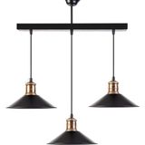Rys Tasarım Retro Masa Üstü Sıralı Dekoratif 3 Lü Rustik Sarkıt Avize En:60 CM9656562 - Siyah