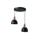 Rys Tasarım Rys Retro Metal 2 Li Dekoratif Rustik Sarkıt Avize Çap:30 cm - Siyah
