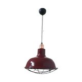 Rys Tasarım Rys Retro Metal Bordo Bakır Duylu Dekoratif Kafesli Tekli Sarkıt Kafe Mutfak Aydınlatma Çap:30 cm - Kırmızı - 1