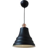 Rys Tasarım Rys Retro Metal Dekoratif Siyah Içi Beyaz Bakır Duylu Cafe Mutfak Tekli Sarkıt Aydınlatma Çap:23 cm - 1