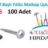 Rysb 4,2x16 mm 100 Adet Beyaz Pul Başlı Matkap Uçlu Vida Otomatik Vida