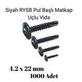 Rysb 4,2X22 Mm 1000 Adet Siyah Pul Başlı Matkap Uçlu Vida Otomatik Vida