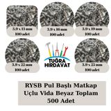 Rysb Pul Başlı Matkap Uçlu Vida Beyaz 3.9 Mm (13-16-19-22-25 Mm) 500 Adet