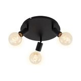 Ryslight Rsylight Retro Tavan Plofyoner 180 Derece Hareketli 3 Lü Avize - Siyah