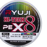 Ryuji Hi-tech X8 150m Multi Color İp Misina - 0.08 Mm