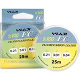 RYUJI Ryujı 25M Fluoro Carbon Leader Misina 0.41MM Kalınlık 9.81 kg Çekeri Suda Görünmezlik Özelliği