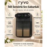 Ryvo Çift Hazneli Sensörlü Sabunluk (Jel+Jel) – Şarj Edilebilir - 9 Kademe Ayarı - Ipx7 Suya Dayanıklı, Şampuan, Duş Jeli, Sıvı Sabun ve Bulaşık Deterjanı DISPENSERI(SD-2001)