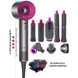 Ryvon Saç Kurutma ve Şekillendirici Full Set 8in1 - Pembe