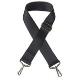 RZ RY ZAGA Çanta Askısı Siyah Polyester Kolon Tokası Ayarlanabilir Nikel Tokalı Çanta Sapı 4cm X 125cm