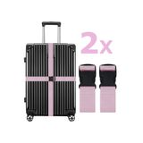 RZ RY ZAGA Valiz Kemeri Pudra Pembe Ekstra Emniyet Kilitli Tokalı Ayarlanabilir Bavul Kemeri 2 Adet 5cm X 200cm