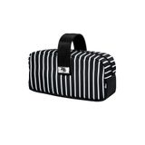 s-case by Serve Kilitli Çok Amaçlı Çanta - Siyah Beyaz Çizgili Model (Kalem kutu / Makyaj çantası)