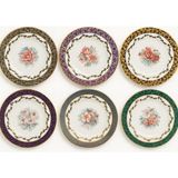 S.clairy Pearl Flowers Mix 6lı Pasta Tabağı 19CM - 1 lt - Renkli