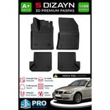 S-Dizayn Bmw 3 Serisi E90 3D Pro Havuzlu Paspas 2004-2013 A+ Kalite - Siyah