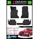S-Dizayn Bmw 5 Serisi F10 X-Drive 3D Pro Havuzlu Paspas 2013-2017 A+ Kalite - Siyah