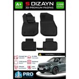 S-Dizayn Bmw IX1 3D Pro Havuzlu Paspas 2024 Üzeri A+ Kalite - Siyah