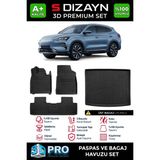 S-Dizayn BYD Seal U3D Pro Havuzlu Paspas ve Bagaj Havuzu Seti (2'li SET) Üst Bagaj 2024 Üzeri A+ Kalite - Siyah
