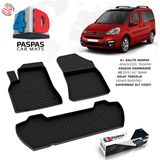 S-Dizayn Citroen Berlingo 4D Havuzlu Paspas 2008-2018 110 HP A+Kalite - Siyah
