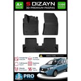 S-Dizayn Dacia Dokker 3D Pro Havuzlu Paspas 2012 Üzeri A+ Kalite 3DS-SDZ186 - Siyah