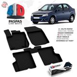 S-Dizayn Dacia Logan 4D Havuzlu Paspas 2005-2012 A+ Kalite - Siyah