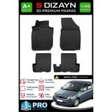 S-Dizayn Dacia Logan Sedan 3D Pro Havuzlu Paspas 2004-2012 A+ Kalite - Siyah