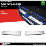 S-dizayn Dacia Sandero 3 Krom Arka Tampon Eşiği 2 Prç 2020 Üzeri