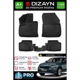 S-Dizayn Fıat 600 Elektrikli 3D Pro Havuzlu Paspas 2024 Üzeri A+ Kalite 3DS-SDZ272 - Siyah