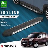 S-Dizayn Fiat Doblo 2 Uzun Şase Skyline Krom Yan Basamak 223 Cm 2010-2023 A+ Kalite - (ClearEyelets)Black-RadiantOrchid