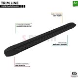 S-Dizayn Fıat Doblo 3 2023- 202 cm Trim Line Siyah Yan Basamak
