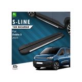 S-dizayn Fiat Doblo 3 Uzun Şase S-line Krom Yan Basamak 213 Cm 2023 Üzeri A+ Kalite