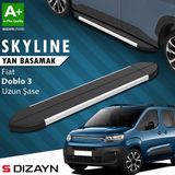 S-Dizayn Fiat Doblo 3 Uzun Şase Skyline Aluminyum Yan Basamak 213 Cm 2023 Üzeri A+ Kalite - (ClearEyelets)Black-RadiantOrchid