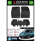 S-Dizayn Fiat Doblo 3D Pro Havuzlu Paspas 2023 Üzeri A+ Kalite 3DS-SDZ019 - Siyah