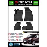 S-Dizayn Fiat Doblo Geniş Aile 3D Pro Havuzlu Paspas 2010-2022 A+ Kalite 3DS-SDZ055 - Siyah