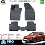 S-Dizayn Fiat Egea Cross 3D Pro Havuzlu Paspas 2020 Üzeri A+ Kalite - Siyah