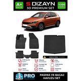 S-Dizayn Fiat Egea Cross 3D Pro Havuzlu Paspas ve Bagaj Havuzu Seti (2'li SET) 2020 Üzeri A+ Kalite - Siyah